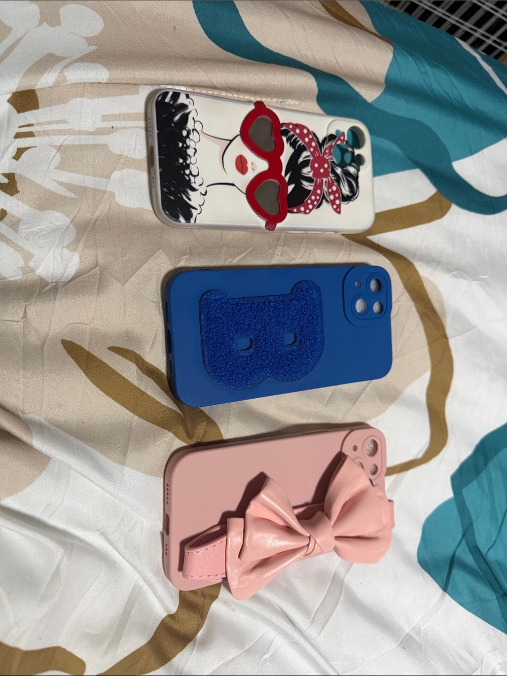 3 Cute Phone Cases including one with a Bow Accent - Pink